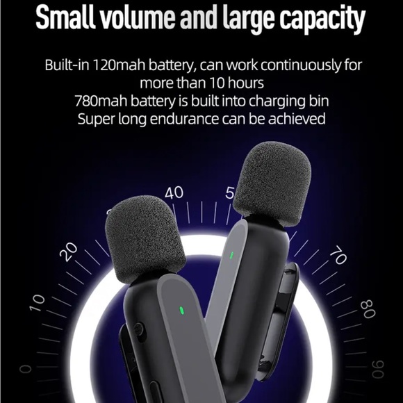 2PC Wireless Lavalier Microphone for iPhone iPad with charging case - Picture 7 of 11